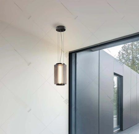 Pendant Light - Restaurant Long Stripe Smoke Gray Glass LED Lamp SW-36210456 - SWEET-LIGHTS