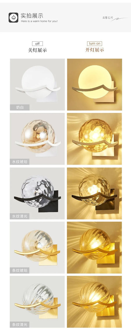 Wall Light - Modern Led Gold Glass Ball Lamp for Indoor Lighting SW-36210347 - SWEET-LIGHTS