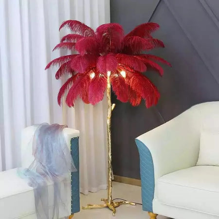 Floor Lamp - Nordic LED Ostrich Feather Deco Gold Resin SW-36210457 - SWEET-LIGHTS