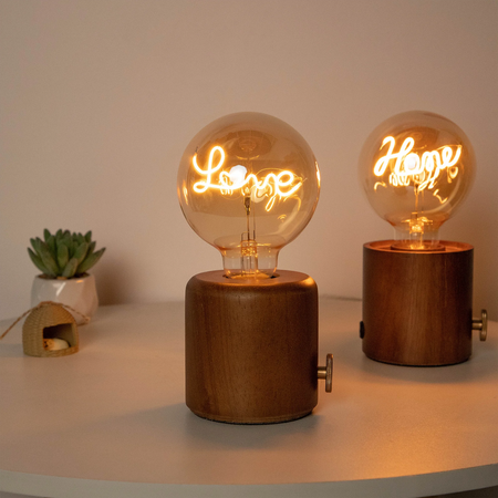 Table Lamp - Vintage Wood E27 Night Light EU Plug Retro Design SW-36210987 - SWEET-LIGHTS