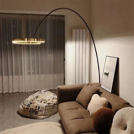 Floor Lamp - Italian Arc Gold Black LED Fishing Ring Light SW-36210829 - SWEET-LIGHTS