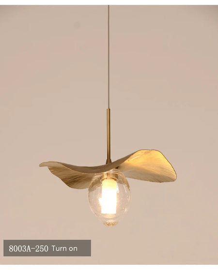 Pendant Light - Lotus Leaf Minimalist Hammered Brass Lamp SW-36210345 - SWEET-LIGHTS
