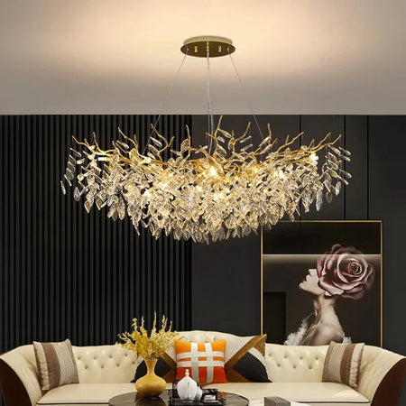 Chandelier - Luxury Gold Crystal LED Pendant Lamp Indoor Villa Lighting SW-36210457 - SWEET-LIGHTS