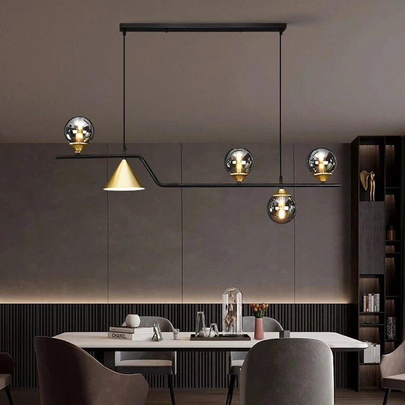 Pendant Light - Nordic Black LED Chandelier E14 Glass Ball SW-36210374 - SWEET-LIGHTS