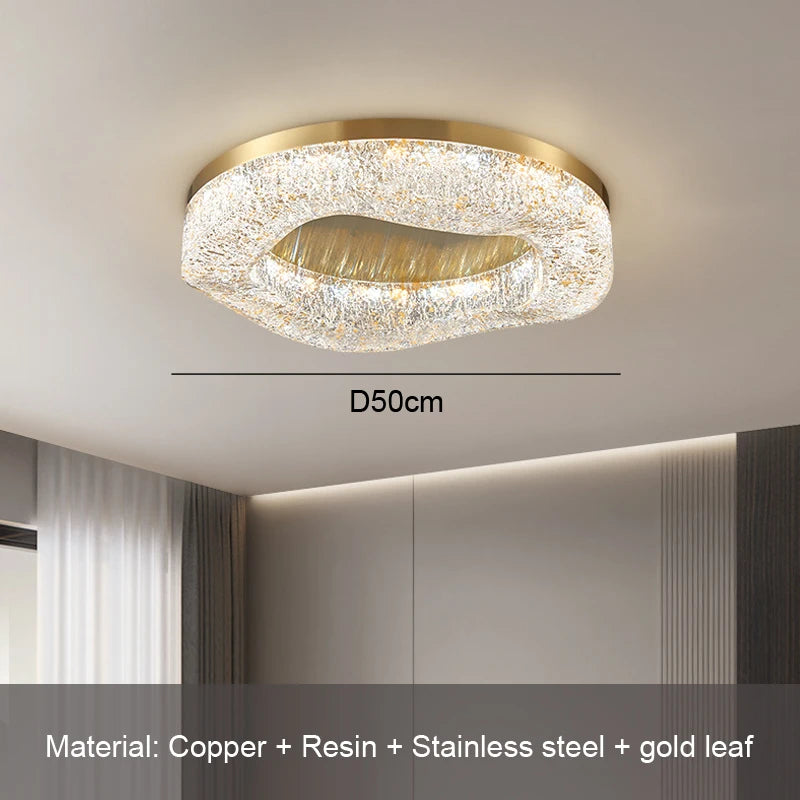 Ceiling Light - AiPaiTe Gold Rounded Copper Chandelier SW-36210579 - SWEET-LIGHTS