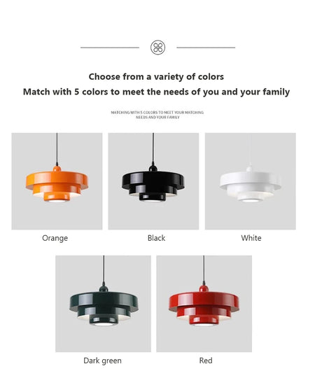 Pendant Light - Nordic LED Macaron Fixture Carbon Steel White Dark Green Orange for Restaurant Living Rooms SW-36210724 - SWEET-LIGHTS