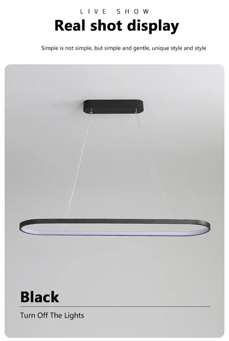 Pendant Light - Modern LED 70/90cm Elliptical Lamp SW-36210789 - SWEET-LIGHTS