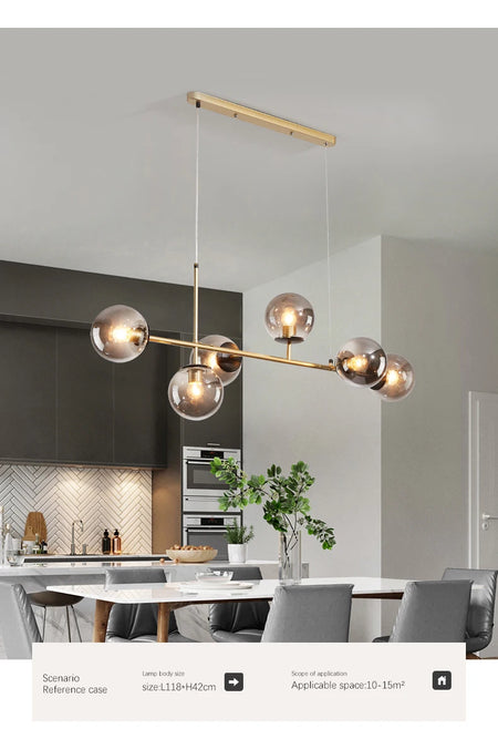 Pendant Light - Modern Minimalist Glass Ball Chandelier For Dining Room Kitchen Island Living Room SW-36210345 - SWEET-LIGHTS