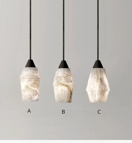 Pendant Light - Natural Marble Alabaster Copper Chandelier SW-36210349 - SWEET-LIGHTS