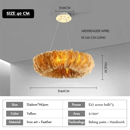 Pendant Light - Nordic Goose Feather LED Chandelier Home Decor SW-36210345 - SWEET-LIGHTS