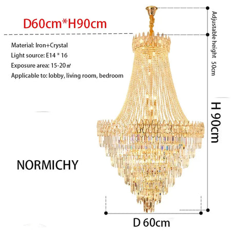 Chandelier - Nordic Modern Crystal Ceiling Light for Villa SW-36210345 - SWEET-LIGHTS
