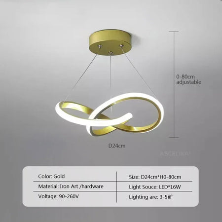 Pendant Light - LED Line Pendant Light Modern 24/30cm Aluminium Hanging Lamps For Indoor Illumination SW-36210567 - SWEET-LIGHTS