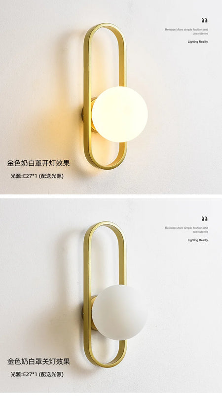 Wall Light - Modern Minimalist LED E27 Wall Sconce Glass SW-36210345 - SWEET-LIGHTS