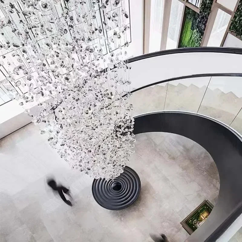 Chandelier - Modern Stone Crystal LED Chandelier Large Luxury Staircase Living Room Light Fixture SW-36210457 - SWEET-LIGHTS