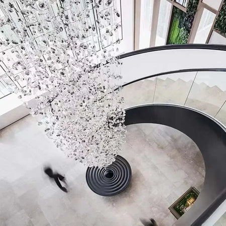 Chandelier - Modern Stone Crystal LED Chandelier Large Luxury Staircase Living Room Light Fixture SW-36210457 - SWEET-LIGHTS