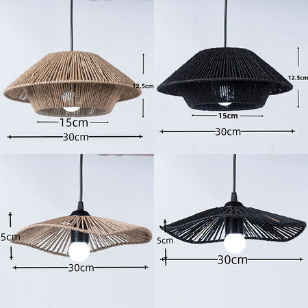 Lampshade - 30cm Paper Rope Hand Knit Vintage Light Cover SW-36210457 - SWEET-LIGHTS