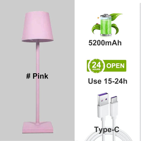 Table Lamp - 5200mAh USB Aluminum Alloy LED Rechargeable for Bar Living Room Reading Wireless SW-36210567 - SWEET-LIGHTS