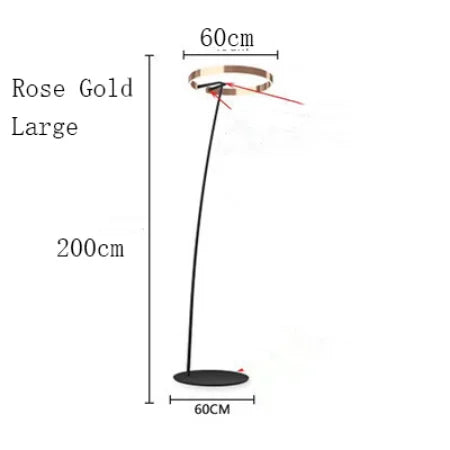 Floor Lamp - Italian Arc Gold Black LED Fishing Ring Light SW-36210829 - SWEET-LIGHTS