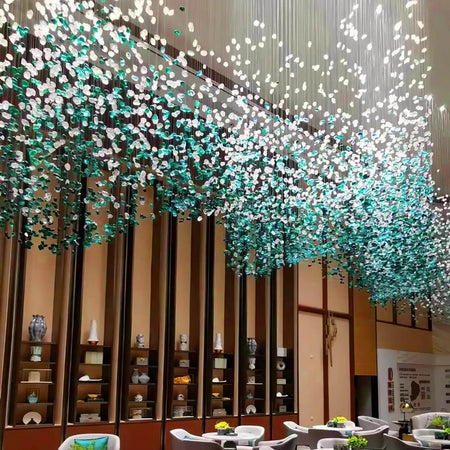 Chandelier - Luxury Large Green Crystal Stone for Lobby Staircase LED SW-36210347 - SWEET-LIGHTS