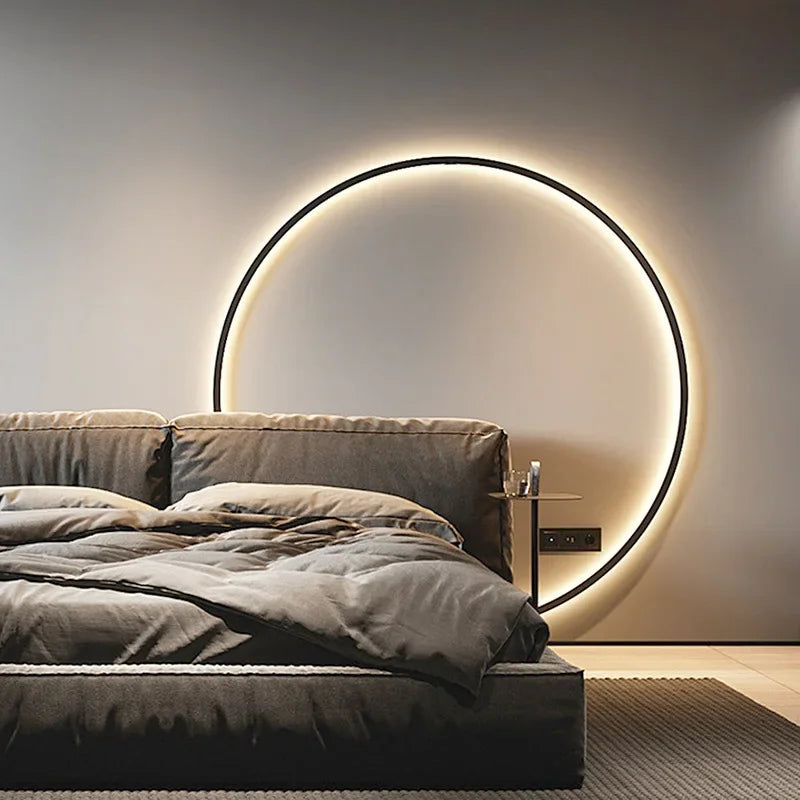 Wall Light - Minimalist Circle Background LED Wall Lamp Indoor Decor Living Room Wall Sconces Bedside Lighting SW-36210456 - SWEET-LIGHTS