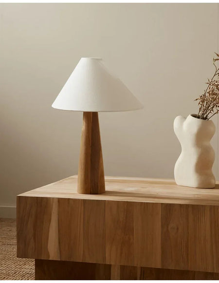 Floor Lamp - Japanese Wabi-sabi Retro Natural Wood Fabric Shade LED Light SW-36210234 - SWEET-LIGHTS