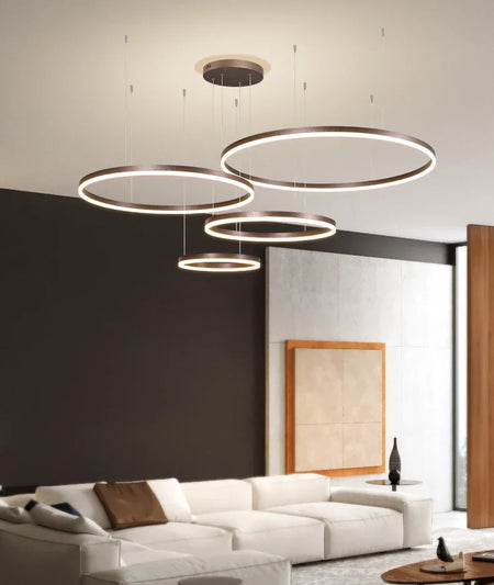 Pendant Light - Modern Ring Design LED Chandelier Gold for Living Dining Room Office Bedroom Home Decor SW-36210345 - SWEET-LIGHTS