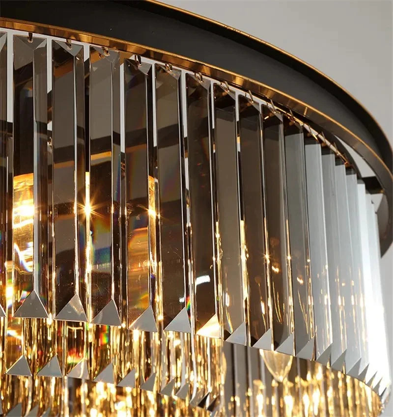 Ceiling Light - Luxury Round Modern Crystal Black E14 Lamp SW-36210478 - SWEET-LIGHTS