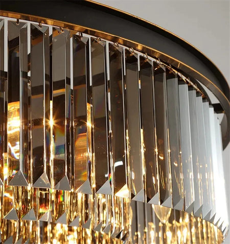 Ceiling Light - Luxury Round Modern Crystal Black E14 Lamp SW-36210478 - SWEET-LIGHTS