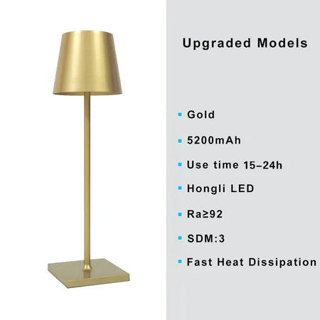 Table Lamp - 5200mAh USB Aluminum Alloy LED Rechargeable for Bar Living Room Reading Wireless SW-36210567 - SWEET-LIGHTS