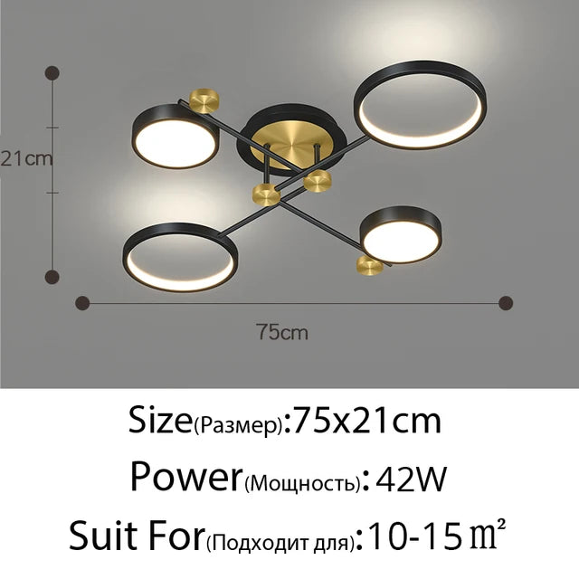Ceiling Light - Modern LED Chandelier Gold Frame Indoor SW-36210347 - SWEET-LIGHTS
