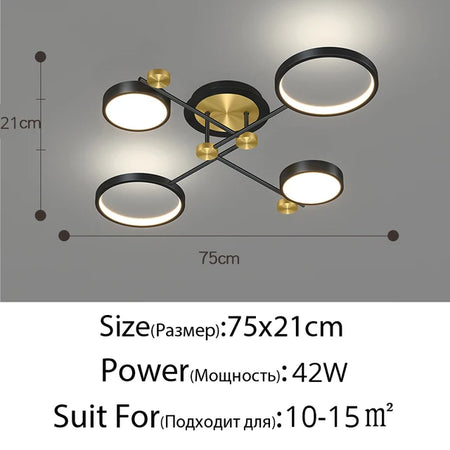 Ceiling Light - Modern LED Chandelier Gold Frame Indoor SW-36210347 - SWEET-LIGHTS
