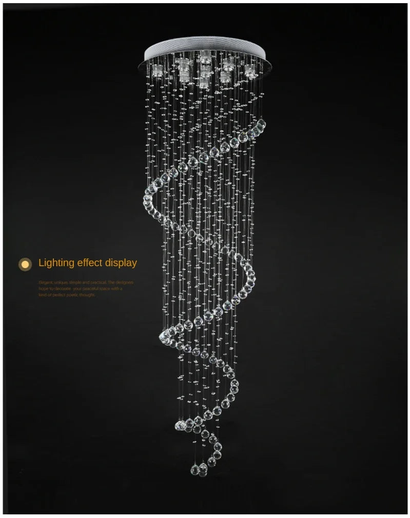 Chandelier - New Modern LED K9 Crystal Double Staircase Lamp SW-36210347 - SWEET-LIGHTS