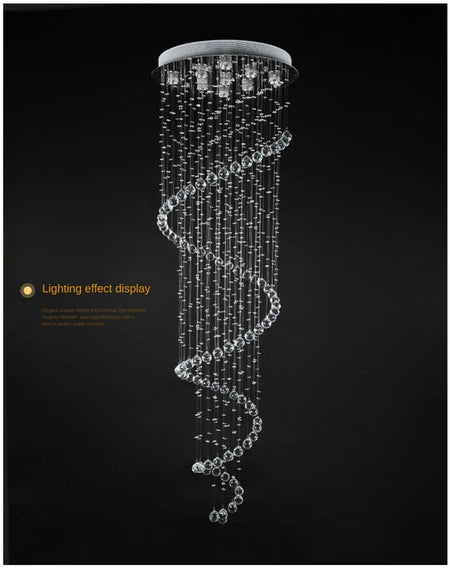 Chandelier - New Modern LED K9 Crystal Double Staircase Lamp SW-36210347 - SWEET-LIGHTS