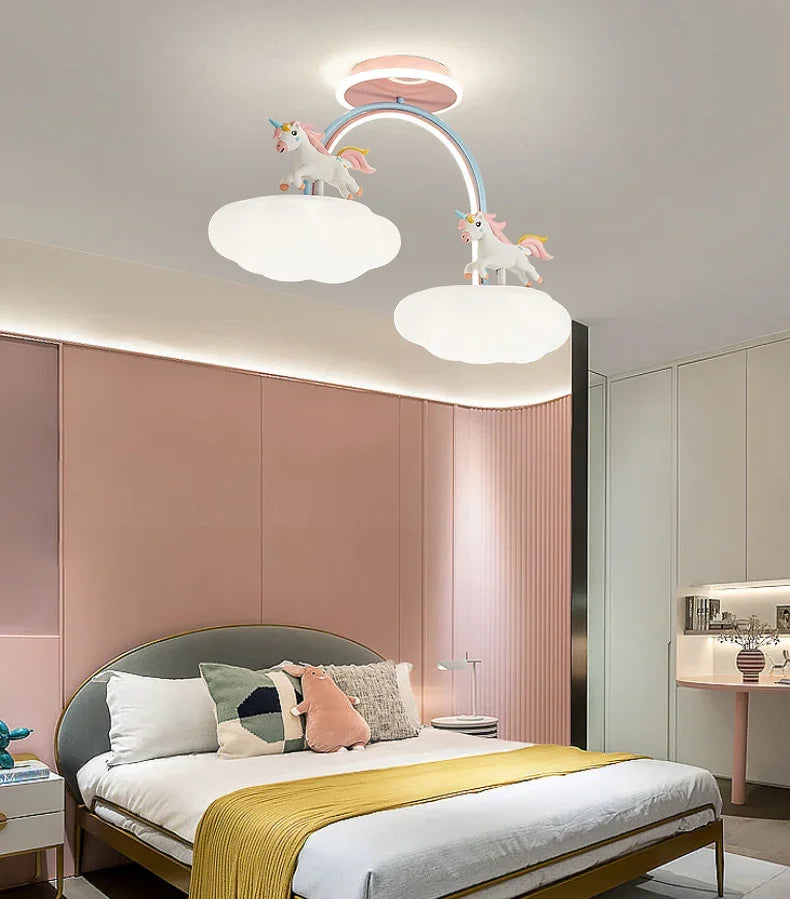Children Lighting - Nordic Child Unicorn Ceiling Light Dimmable for Girl Bedroom Nursery Home Decor SW-36210458 - SWEET-LIGHTS
