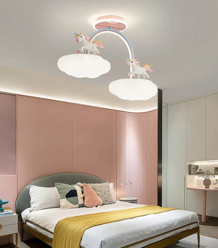 Children Lighting - Nordic Child Unicorn Ceiling Light Dimmable for Girl Bedroom Nursery Home Decor SW-36210458 - SWEET-LIGHTS