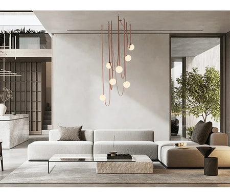 Pendant Light - Nordic Leather Chandelier LED Lamps for Duplex SW-36210345 - SWEET-LIGHTS