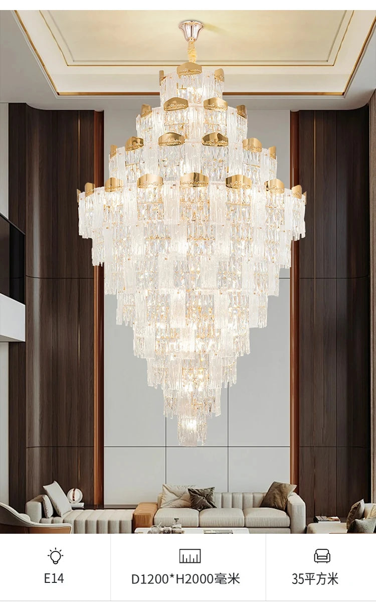Chandelier - French Duplex High-End Crystal Lights For Luxury Living Room SW-36210789 - SWEET-LIGHTS