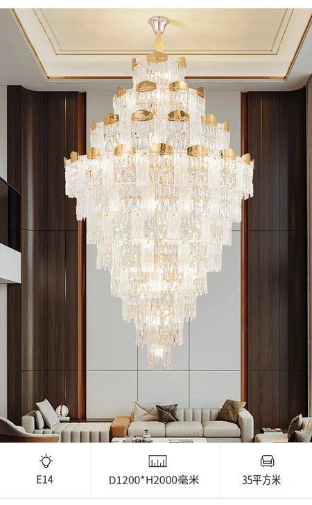 Chandelier - French Duplex High-End Crystal Lights For Luxury Living Room SW-36210789 - SWEET-LIGHTS