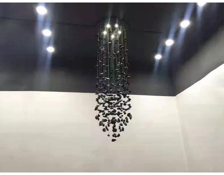 Chandelier - Modern Stone Crystal LED Chandelier Large Luxury Staircase Living Room Light Fixture SW-36210457 - SWEET-LIGHTS