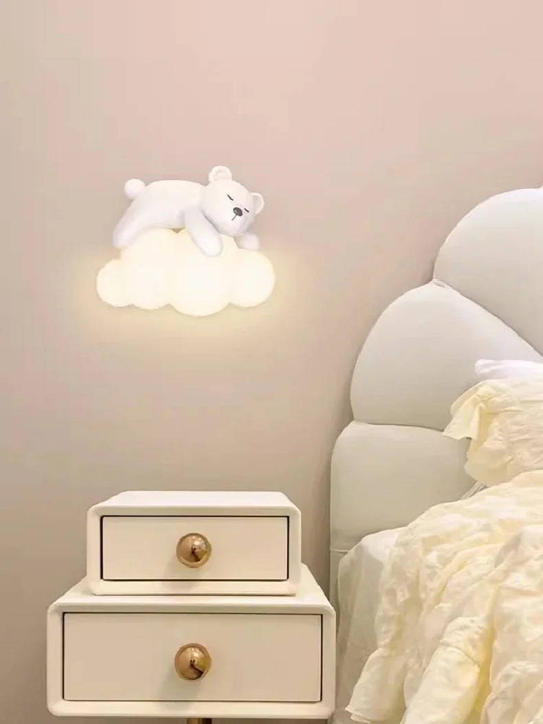 Children Lighting - White Clouds Bear Wall Lamps LED Children's Room Lamp Modern Warm Decor SW-36210345 - SWEET-LIGHTS