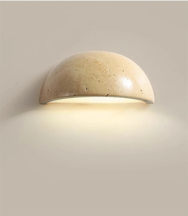 Wall Light - IWHD Modern Nordic LED Walnut Yellow Travertine Lamp SW-36210357 - SWEET-LIGHTS
