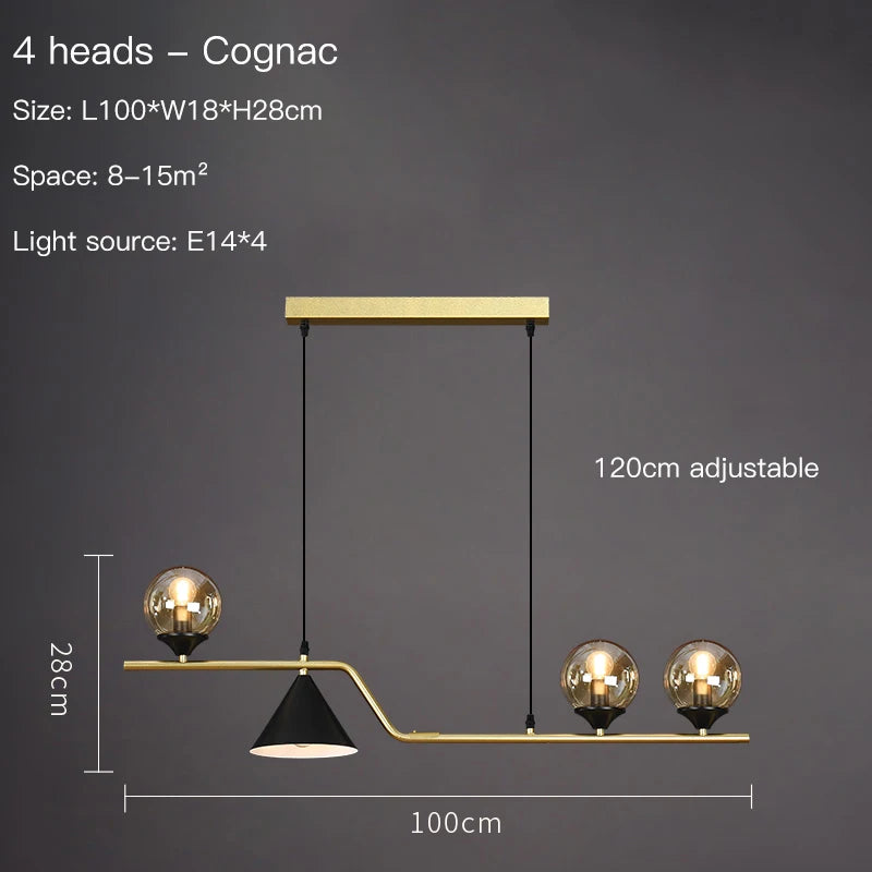 Pendant Light - Nordic Black LED Chandelier E14 Glass Ball SW-36210374 - SWEET-LIGHTS