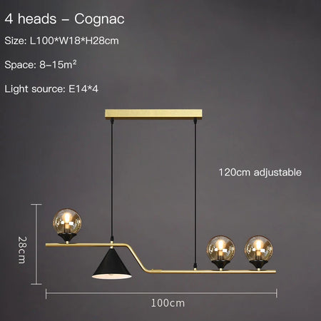 Pendant Light - Nordic Black LED Chandelier E14 Glass Ball SW-36210374 - SWEET-LIGHTS