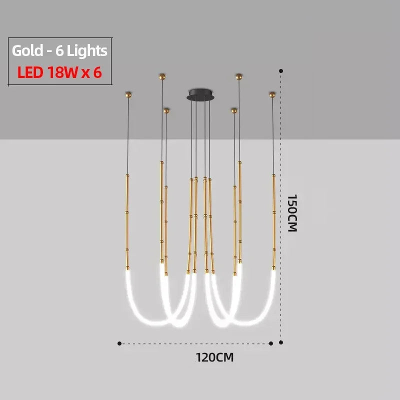 Pendant Light - Nordic Modern Art Line LED Hanging Lamp for Dining Room and Living Room SW-36210567 - SWEET-LIGHTS