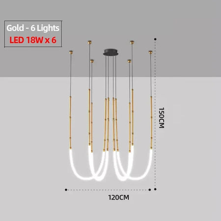 Pendant Light - Nordic Modern Art Line LED Hanging Lamp for Dining Room and Living Room SW-36210567 - SWEET-LIGHTS