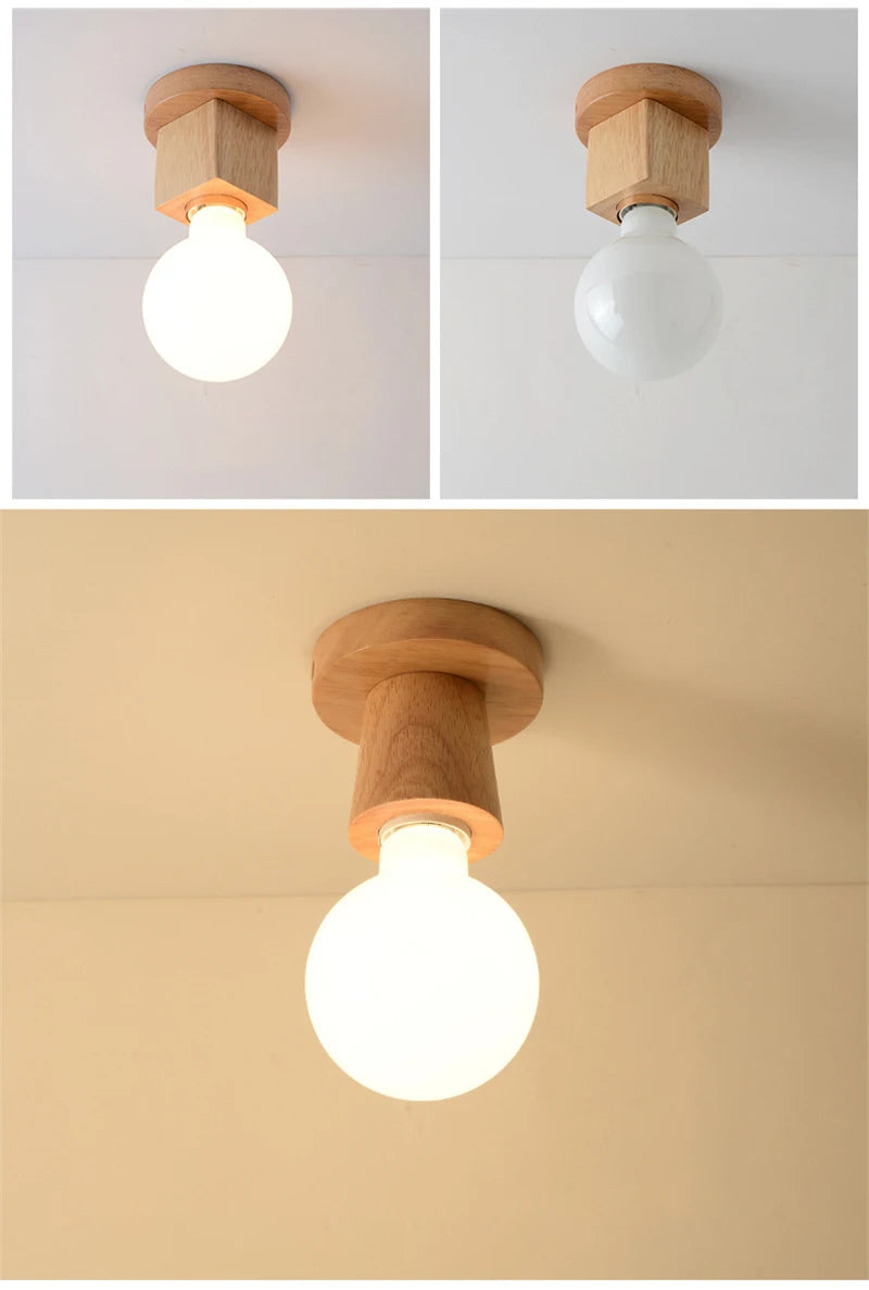 Ceiling Light - Modern Glass Lamp with Wooden Frame for Living Room Dining Kitchen SW-36210457 - SWEET-LIGHTS