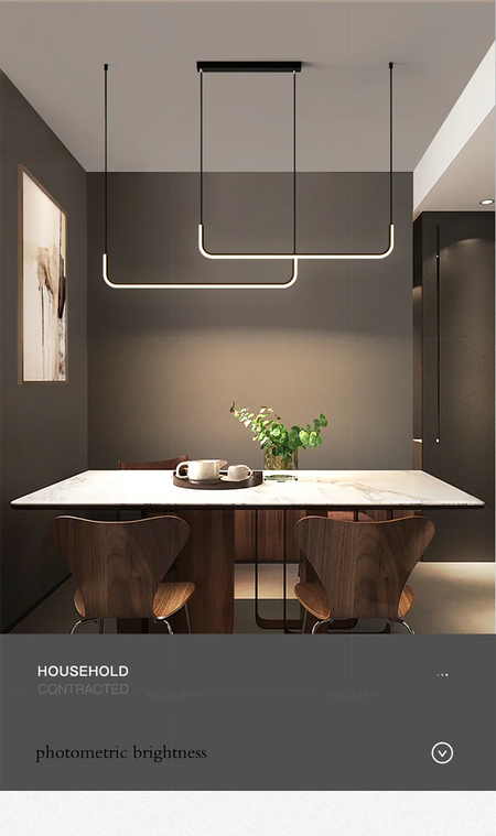 Pendant Light - Modern LED Strip Chandelier Gold Indoor Lamp SW-36210345 - SWEET-LIGHTS