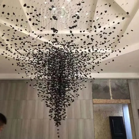Pendant Light - Black Art Crystal Chandelier LED Luxury Staircase Home Light Fixtures SW-36214567 - SWEET-LIGHTS