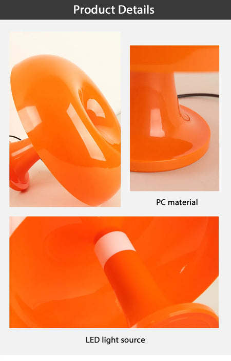 Table Lamp - Mushroom Touch Sensor Dimming LED Night Light Orange SW-36210345 - SWEET-LIGHTS