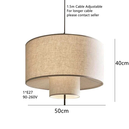 Pendant Light - Japanese Wabi Sabi Fabric Art Chandelier SW-36210345 - SWEET-LIGHTS